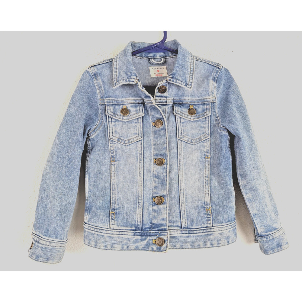 Crew Cuts by J.Crew sz XS 4-5 Denim Jacket light blue jean stretchy 3156